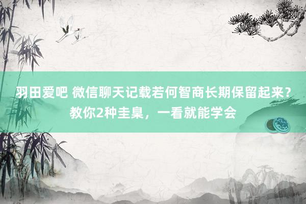 羽田爱吧 微信聊天记载若何智商长期保留起来？教你2种圭臬，一看就能学会