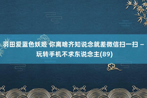 羽田爱蓝色妖姬 你离啥齐知说念就差微信扫一扫 — 玩转手机不求东说念主(89)