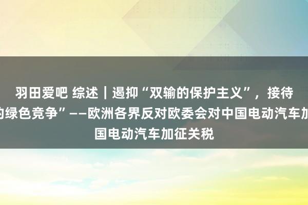 羽田爱吧 综述｜遏抑“双输的保护主义”，接待“双赢的绿色竞争”——欧洲各界反对欧委会对中国电动汽车加征关税