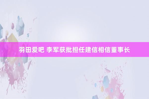 羽田爱吧 李军获批担任建信相信董事长