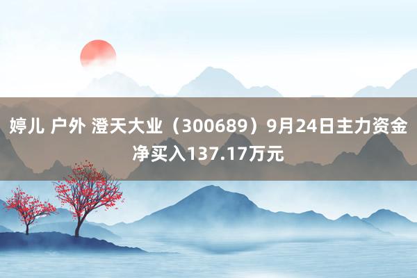 婷儿 户外 澄天大业（300689）9月24日主力资金净买入137.17万元