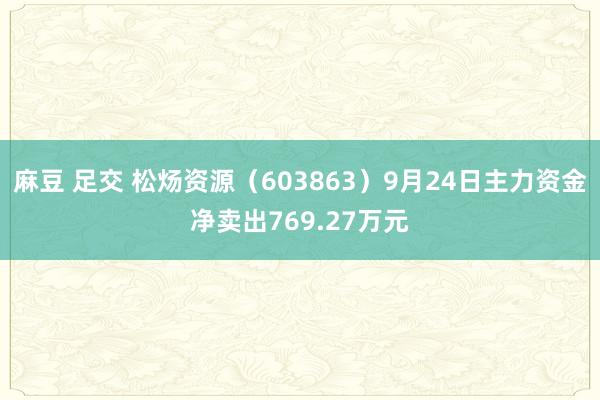 麻豆 足交 松炀资源（603863）9月24日主力资金净卖出769.27万元