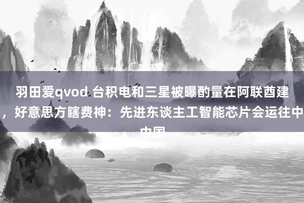 羽田爱qvod 台积电和三星被曝酌量在阿联酋建厂，好意思方瞎费神：先进东谈主工智能芯片会运往中国