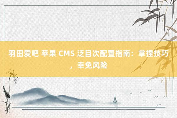 羽田爱吧 苹果 CMS 泛目次配置指南：掌捏技巧，幸免风险