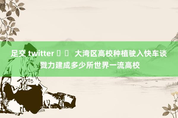 足交 twitter 		 大湾区高校种植驶入快车谈 戮力建成多少所世界一流高校