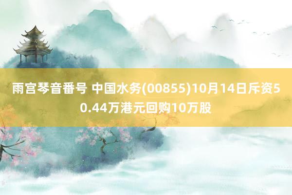 雨宫琴音番号 中国水务(00855)10月14日斥资50.44万港元回购10万股