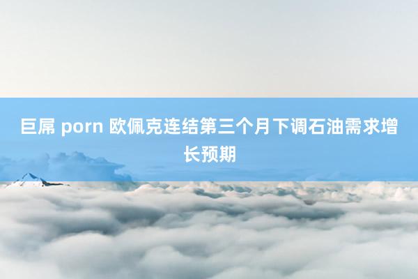 巨屌 porn 欧佩克连结第三个月下调石油需求增长预期