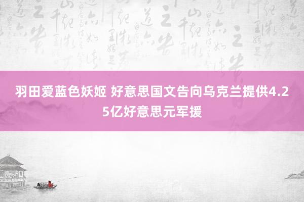 羽田爱蓝色妖姬 好意思国文告向乌克兰提供4.25亿好意思元军援