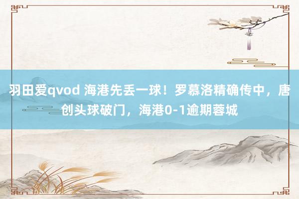 羽田爱qvod 海港先丢一球！罗慕洛精确传中，唐创头球破门，海港0-1逾期蓉城