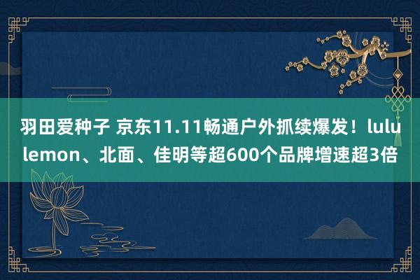 羽田爱种子 京东11.11畅通户外抓续爆发！lululemon、北面、佳明等超600个品牌增速超3倍