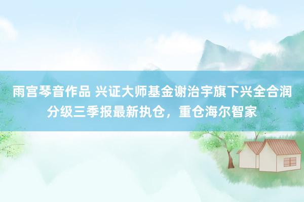 雨宫琴音作品 兴证大师基金谢治宇旗下兴全合润分级三季报最新执仓，重仓海尔智家