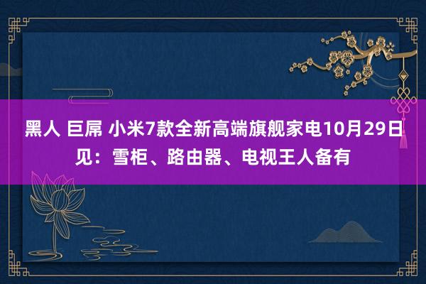 黑人 巨屌 小米7款全新高端旗舰家电10月29日见：雪柜、路由器、电视王人备有