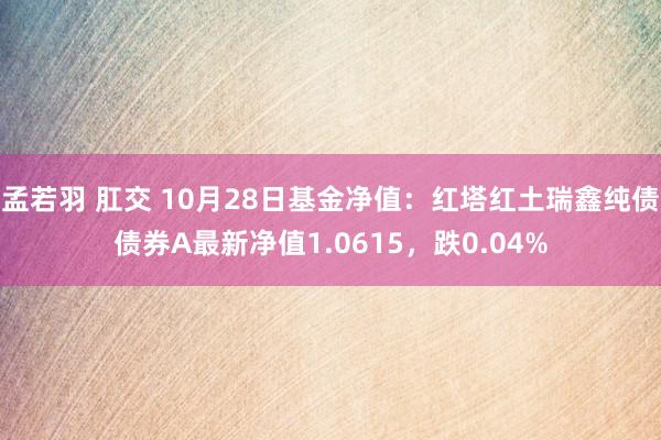 孟若羽 肛交 10月28日基金净值：红塔红土瑞鑫纯债债券A最新净值1.0615，跌0.04%