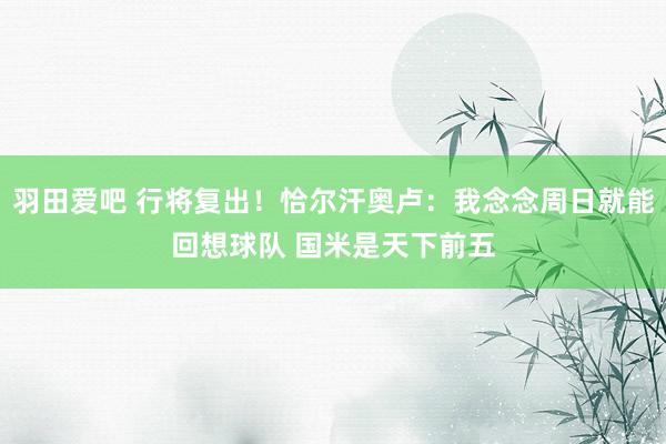 羽田爱吧 行将复出！恰尔汗奥卢：我念念周日就能回想球队 国米是天下前五