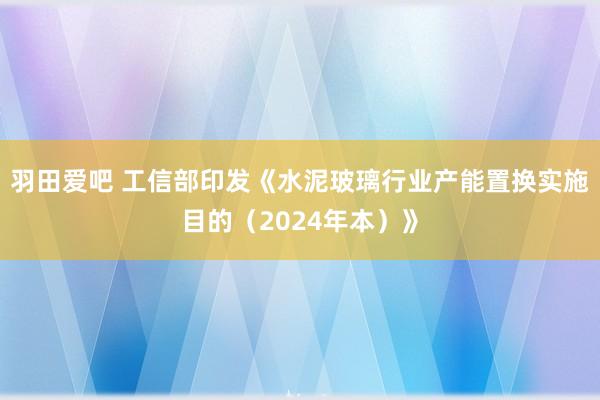 羽田爱吧 工信部印发《水泥玻璃行业产能置换实施目的（2024年本）》