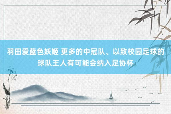 羽田爱蓝色妖姬 更多的中冠队、以致校园足球的球队王人有可能会纳入足协杯