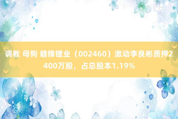 调教 母狗 赣锋锂业（002460）激动李良彬质押2400万股，占总股本1.19%