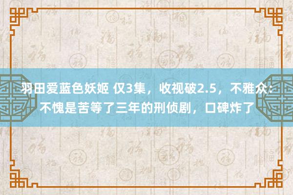 羽田爱蓝色妖姬 仅3集，收视破2.5，不雅众：不愧是苦等了三年的刑侦剧，口碑炸了