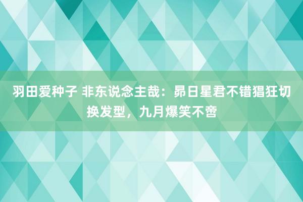 羽田爱种子 非东说念主哉：昴日星君不错猖狂切换发型，九月爆笑不啻