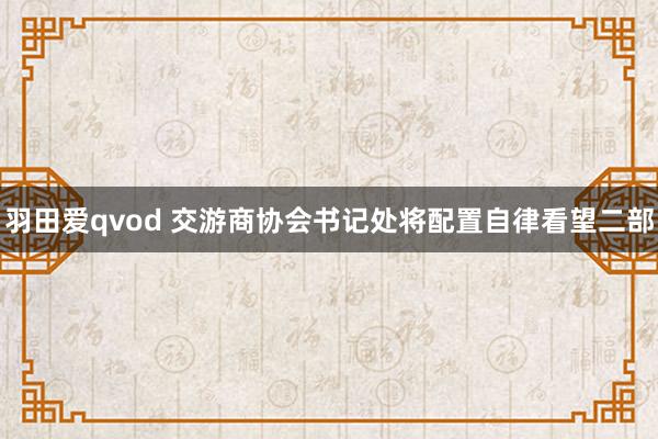 羽田爱qvod 交游商协会书记处将配置自律看望二部