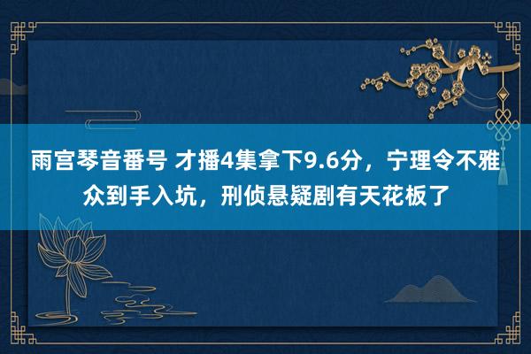 雨宫琴音番号 才播4集拿下9.6分，宁理令不雅众到手入坑，刑侦悬疑剧有天花板了