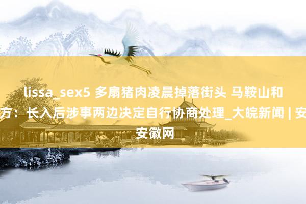 lissa_sex5 多扇猪肉凌晨掉落街头 马鞍山和县警方：长入后涉事两边决定自行协商处理_大皖新闻 | 安徽网