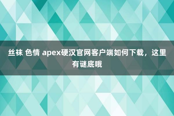 丝袜 色情 apex硬汉官网客户端如何下载，这里有谜底哦