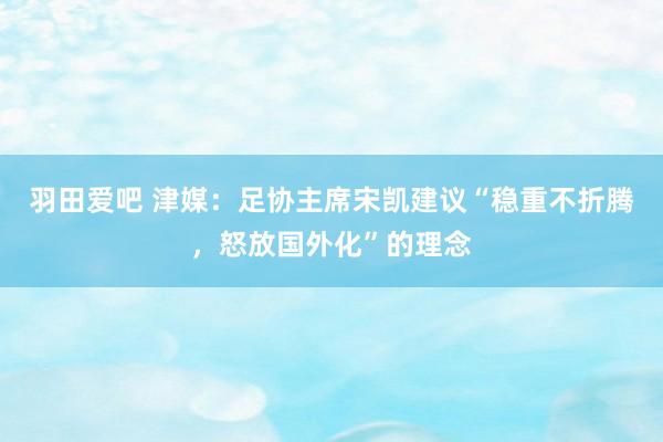 羽田爱吧 津媒：足协主席宋凯建议“稳重不折腾，怒放国外化”的理念