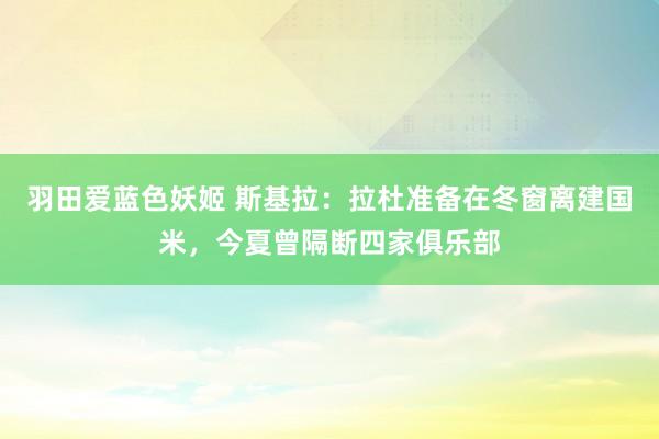 羽田爱蓝色妖姬 斯基拉：拉杜准备在冬窗离建国米，今夏曾隔断四家俱乐部