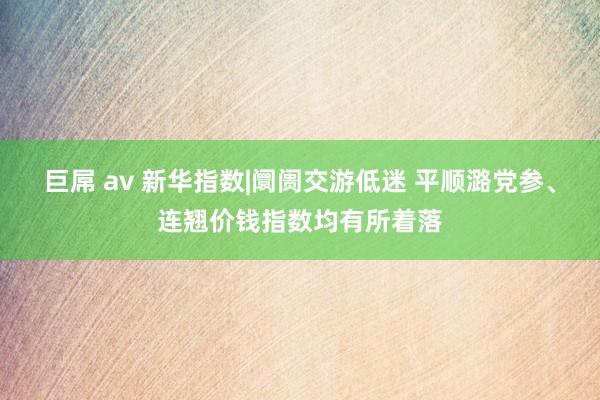 巨屌 av 新华指数|阛阓交游低迷 平顺潞党参、连翘价钱指数均有所着落