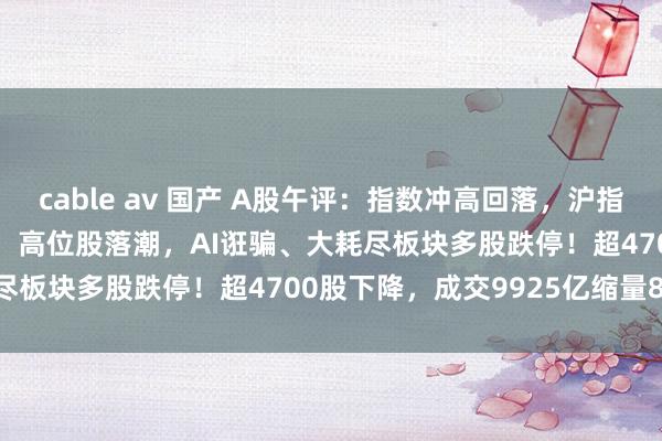 cable av 国产 A股午评：指数冲高回落，沪指跌0.57%创指涨0.22%，高位股落潮，AI诳骗、大耗尽板块多股跌停！超4700股下降，成交9925亿缩量855亿