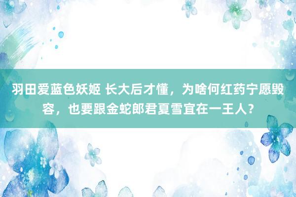 羽田爱蓝色妖姬 长大后才懂，为啥何红药宁愿毁容，也要跟金蛇郎君夏雪宜在一王人？