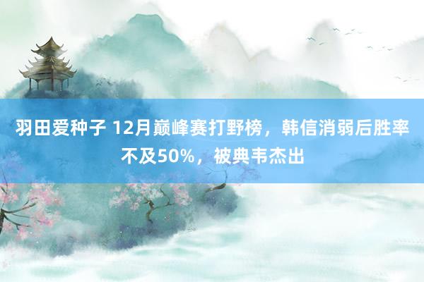 羽田爱种子 12月巅峰赛打野榜，韩信消弱后胜率不及50%，被典韦杰出