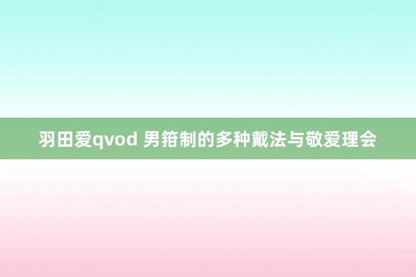 羽田爱qvod 男箝制的多种戴法与敬爱理会