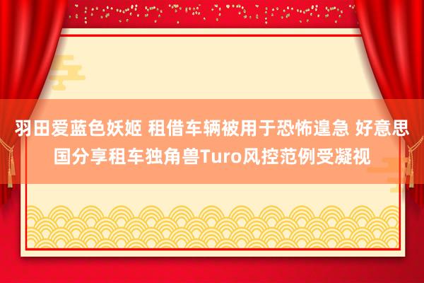 羽田爱蓝色妖姬 租借车辆被用于恐怖遑急 好意思国分享租车独角兽Turo风控范例受凝视