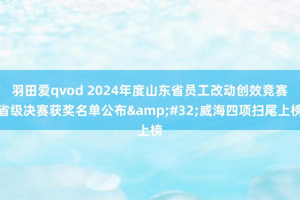 羽田爱qvod 2024年度山东省员工改动创效竞赛省级决赛获奖名单公布&#32;威海四项扫尾上榜