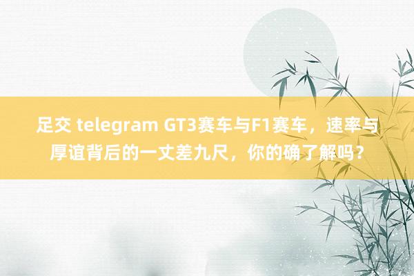 足交 telegram GT3赛车与F1赛车，速率与厚谊背后的一丈差九尺，你的确了解吗？