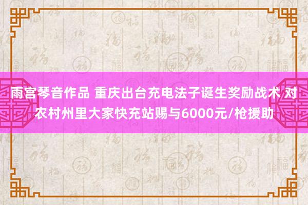 雨宫琴音作品 重庆出台充电法子诞生奖励战术 对农村州里大家快充站赐与6000元/枪援助