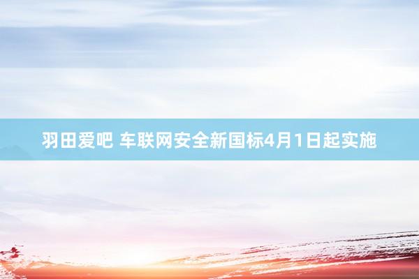 羽田爱吧 车联网安全新国标4月1日起实施