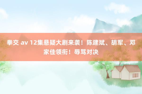 拳交 av 12集悬疑大剧来袭！陈建斌、胡军、邓家佳领衔！辱骂对决