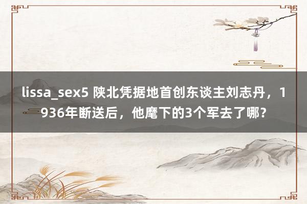 lissa_sex5 陕北凭据地首创东谈主刘志丹，1936年断送后，他麾下的3个军去了哪？