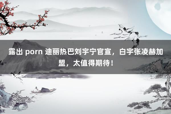 露出 porn 迪丽热巴刘宇宁官宣，白宇张凌赫加盟，太值得期待！