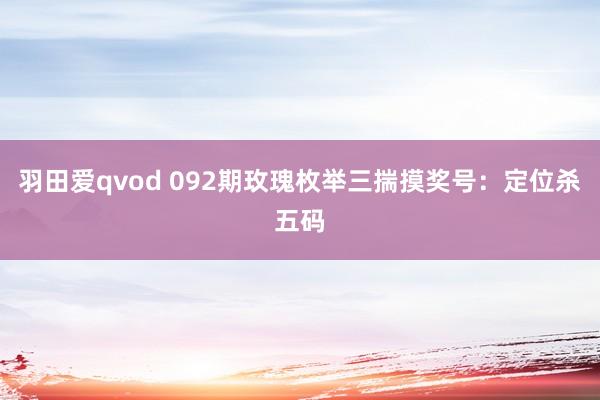 羽田爱qvod 092期玫瑰枚举三揣摸奖号：定位杀五码